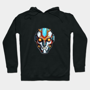 Futuristic Cybernetic Warrior Helmet Design Hoodie